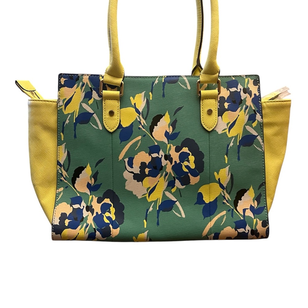 Emma and Sophia Floral Green and Yellow Women's Bag